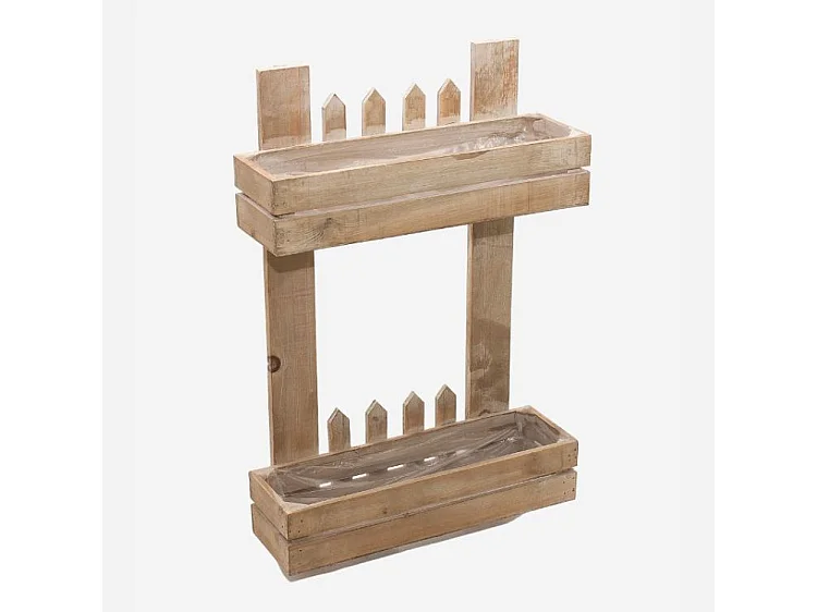 Portavaso da parete in legno di abete marrone porta piante decorativo