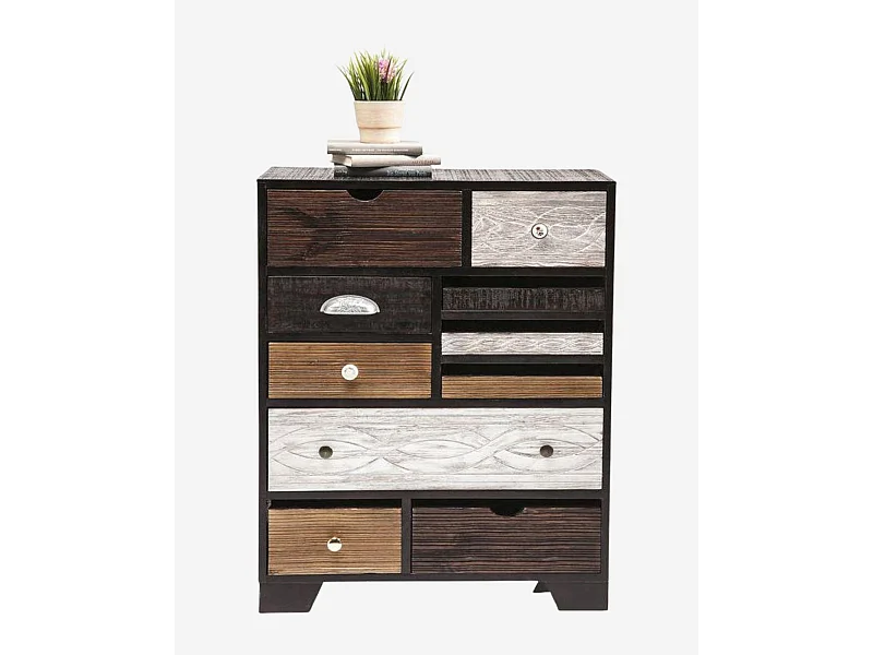 Cassettiera in mango scuro