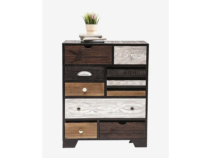 Cassettiera in mango scuro