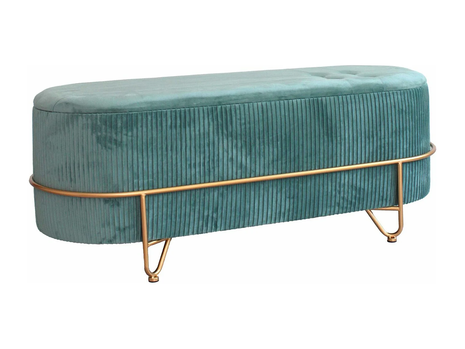 Panca contenitore in velluto con pouf