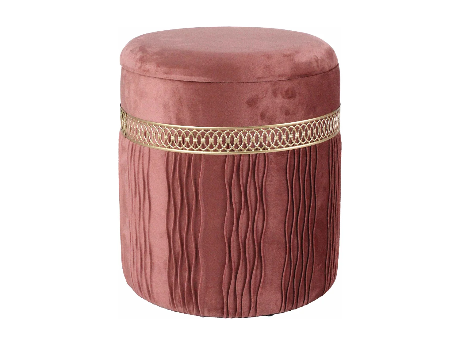 Set di 2 pouf contenitore in velluto rosa