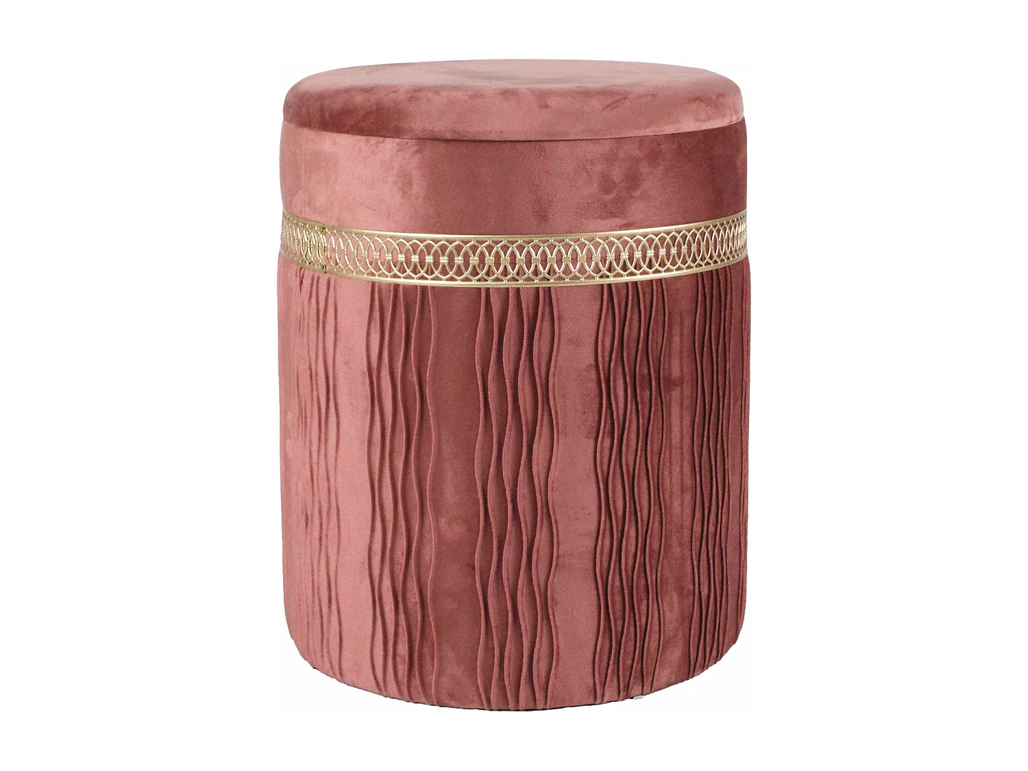 Set di 2 pouf contenitore in velluto rosa