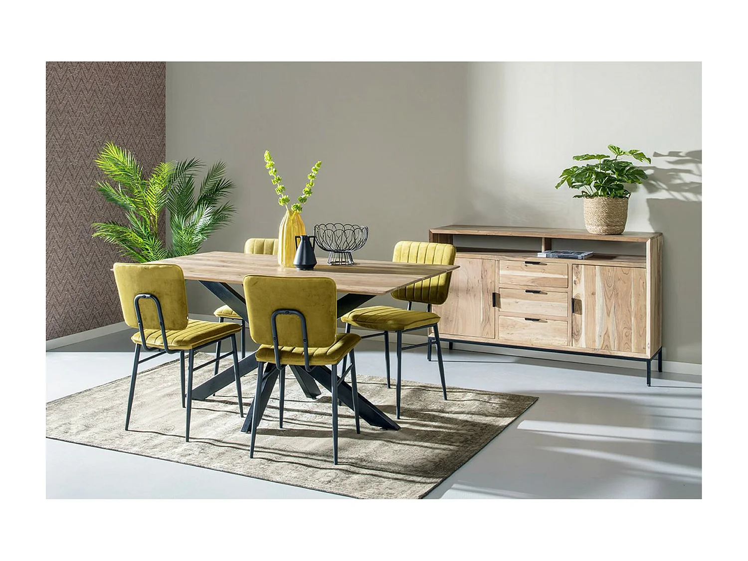 URBAN-Mesa de comedor 8/10 personas 220 cm de madera maciza