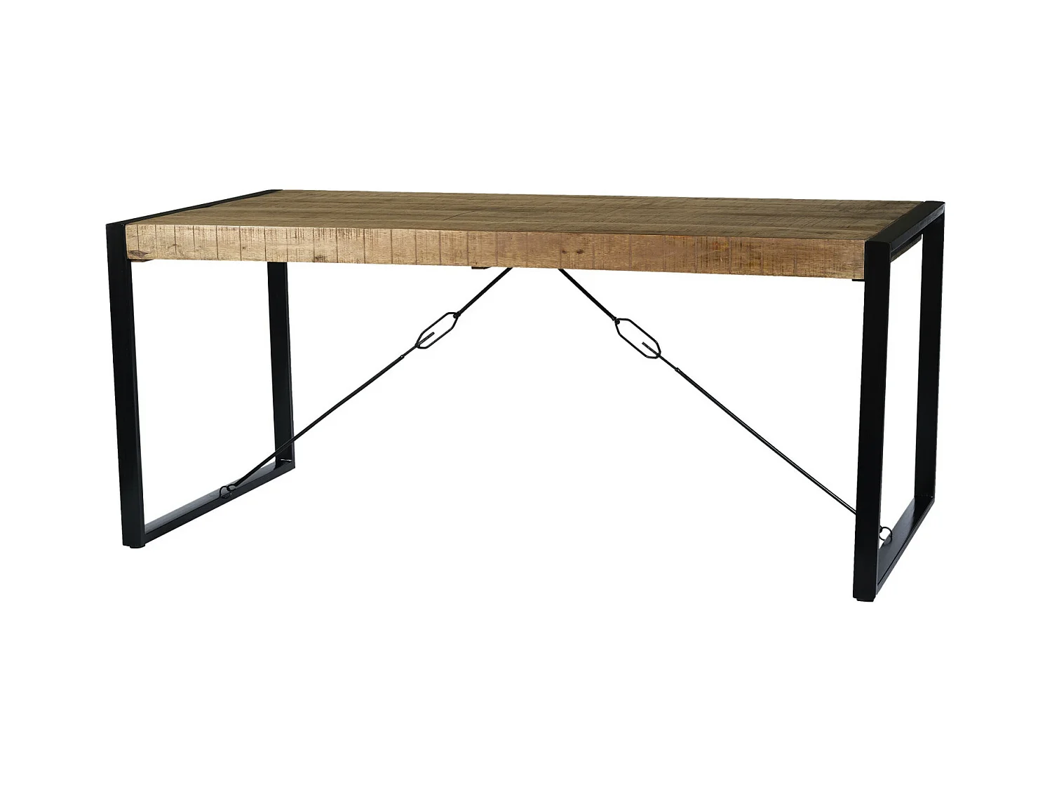 DACCA-Table à manger 8 personnes 200 cm en bois massif