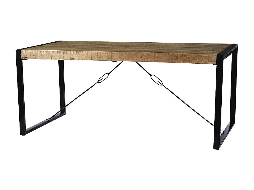 DACCA-Table à manger 8 personnes 200 cm en bois massif