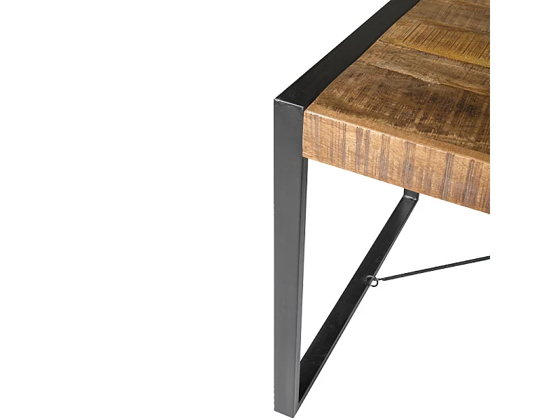 DACCA-Table à manger 6 personnes 160 cm en bois massif