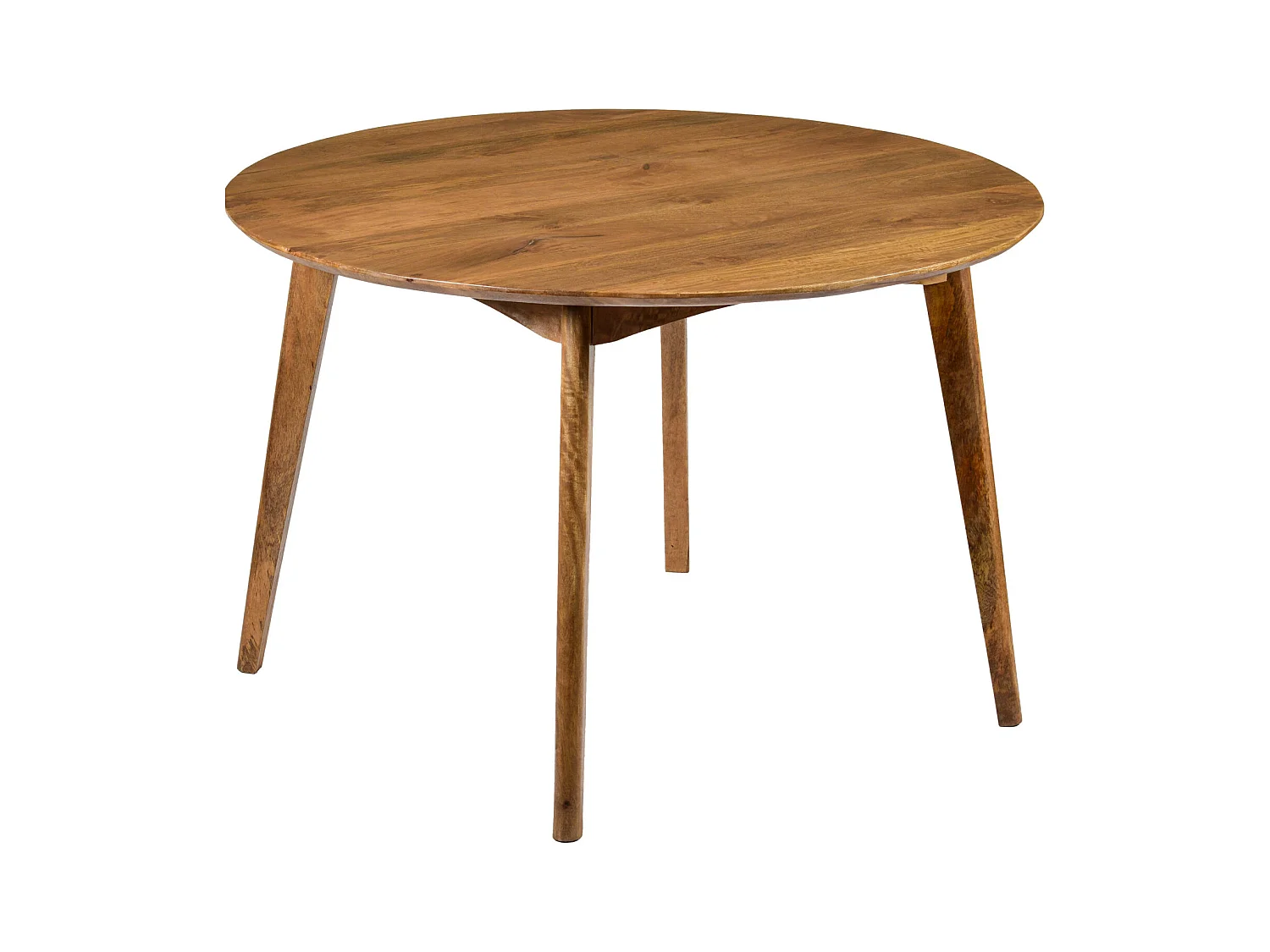 GEDEON-Mesa de comedor redonda 4 personas 120 cm en madera