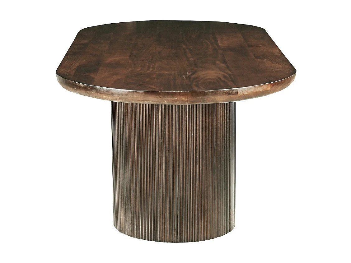 SEVILLE-Table à manger Ovale 10 personnes 250 cm en bois massif brun