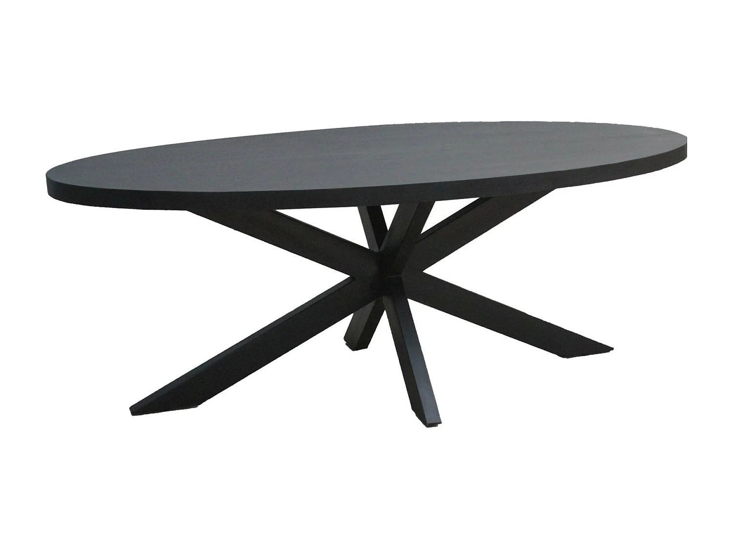 UZES-Mesa de comedor ovalada 6/8 personas 180cm madera negra