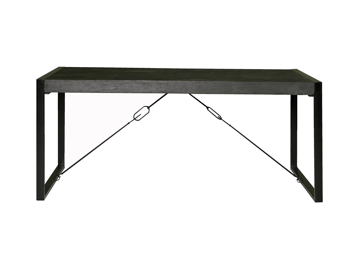 LUZ-Table à manger 8 personnes 200 cm en bois massif noir