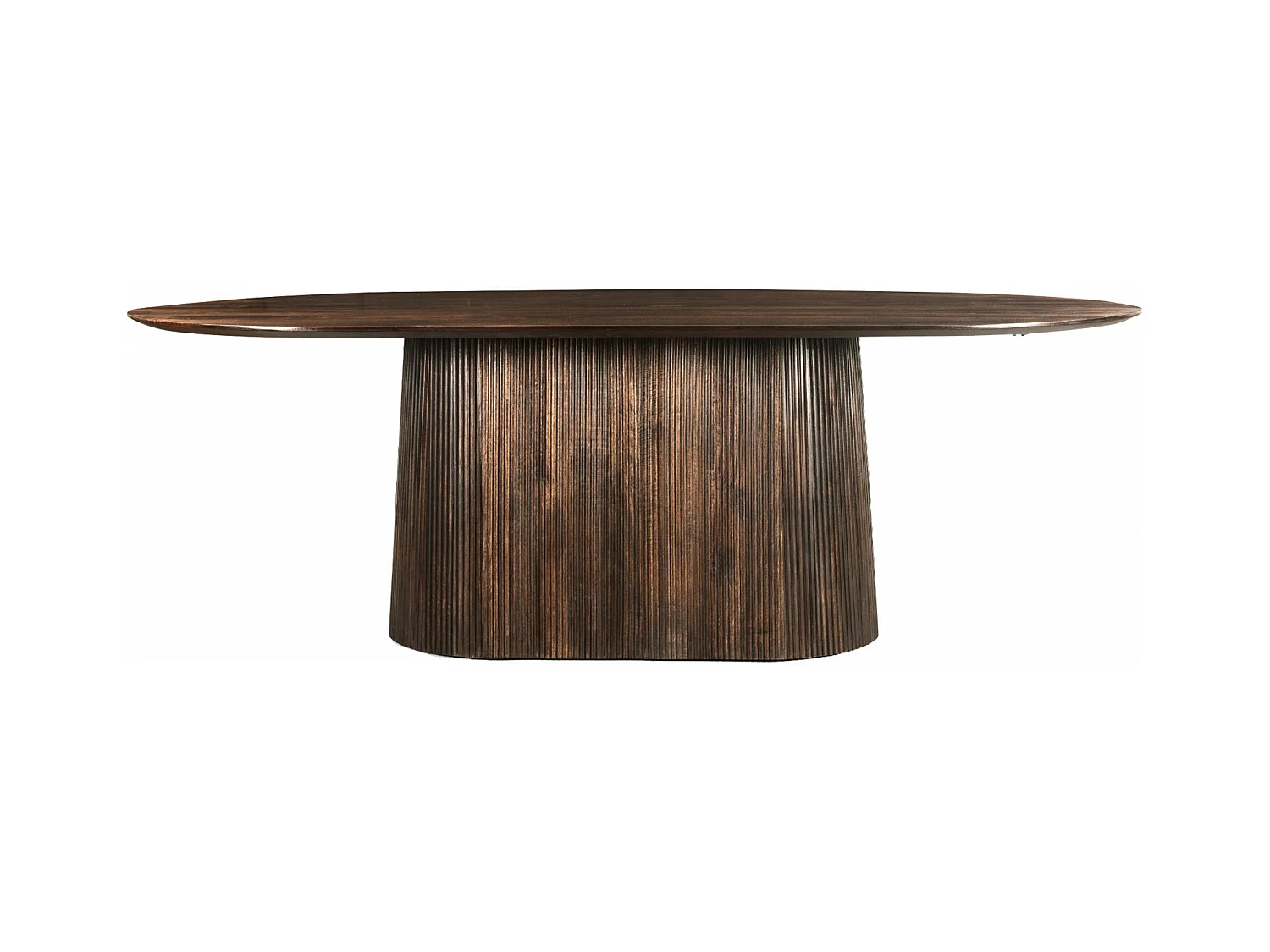 SIENNE-Mesa de comedor ovalada 10 personas 230 cm marron