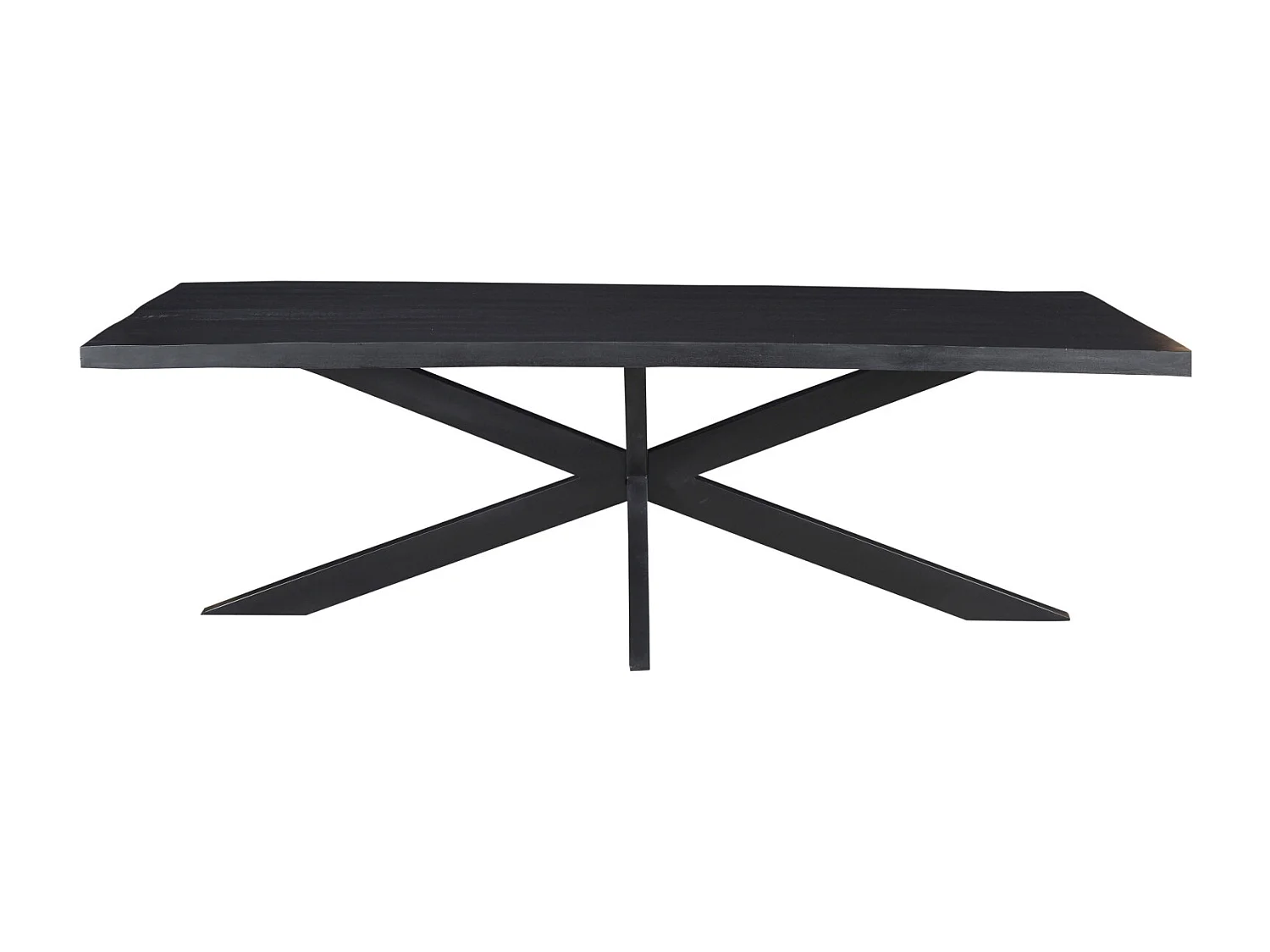 UZES-Mesa de comedor 8/10 personas 220cm madera maciza negra