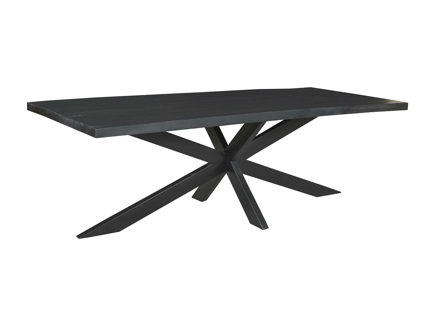 UZES-Mesa de comedor 8/10 personas 220cm madera maciza negra