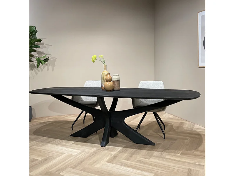 EPSY-Tavolo da pranzo ovale 10 persone 250 cm legno nero