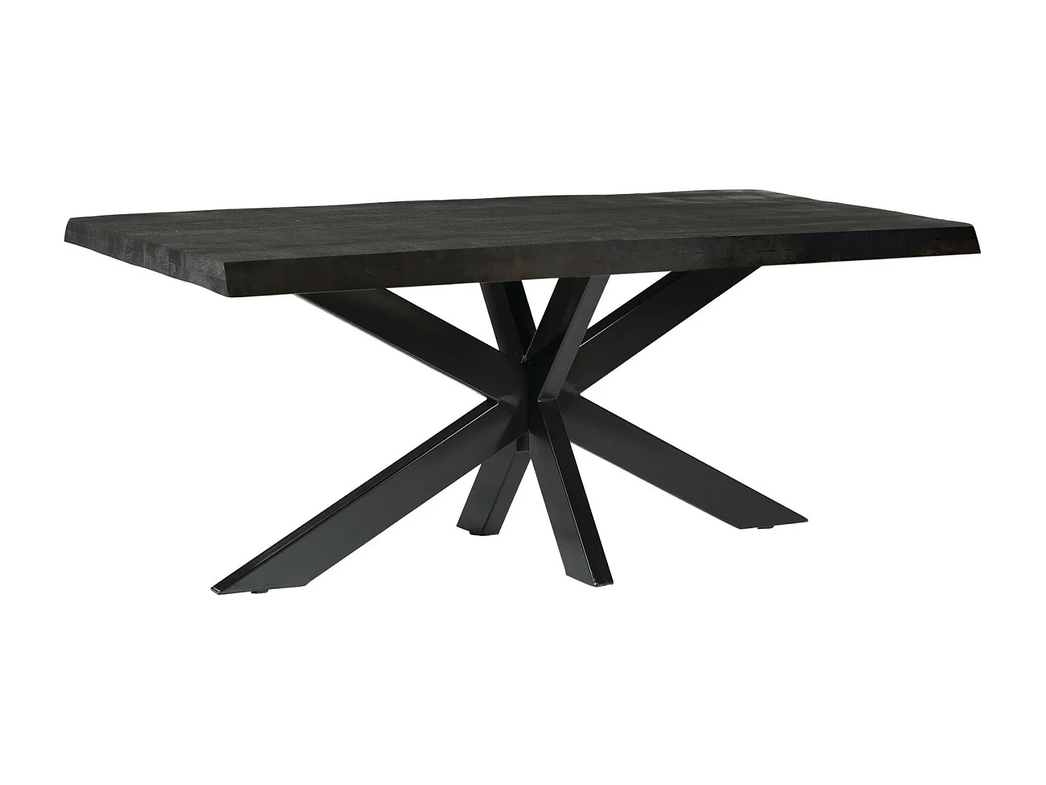 LUZ-Table à manger 8 personnes 200 cm en bois massif noir
