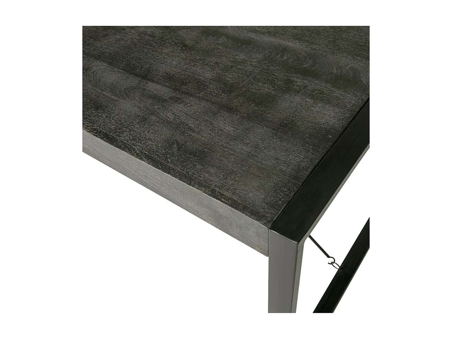 LUZ-Mesa de comedor 6 personas 160 cm en madera maciza negra