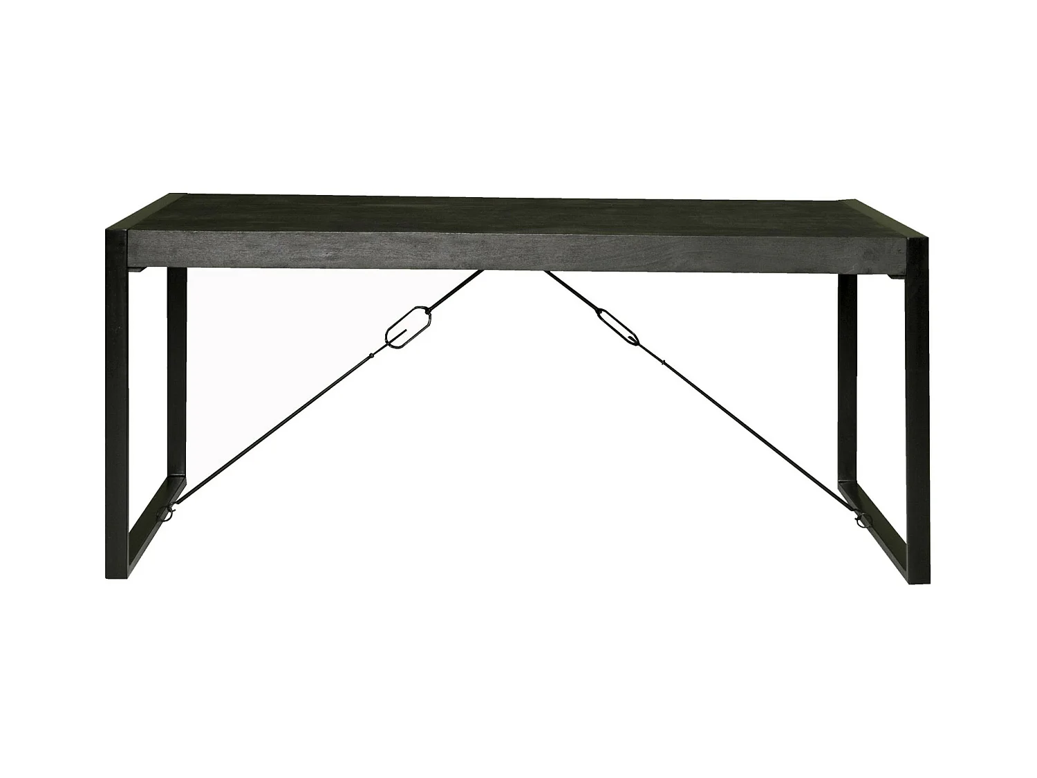 LUZ-Table à manger 6 personnes 160 cm en bois massif noir
