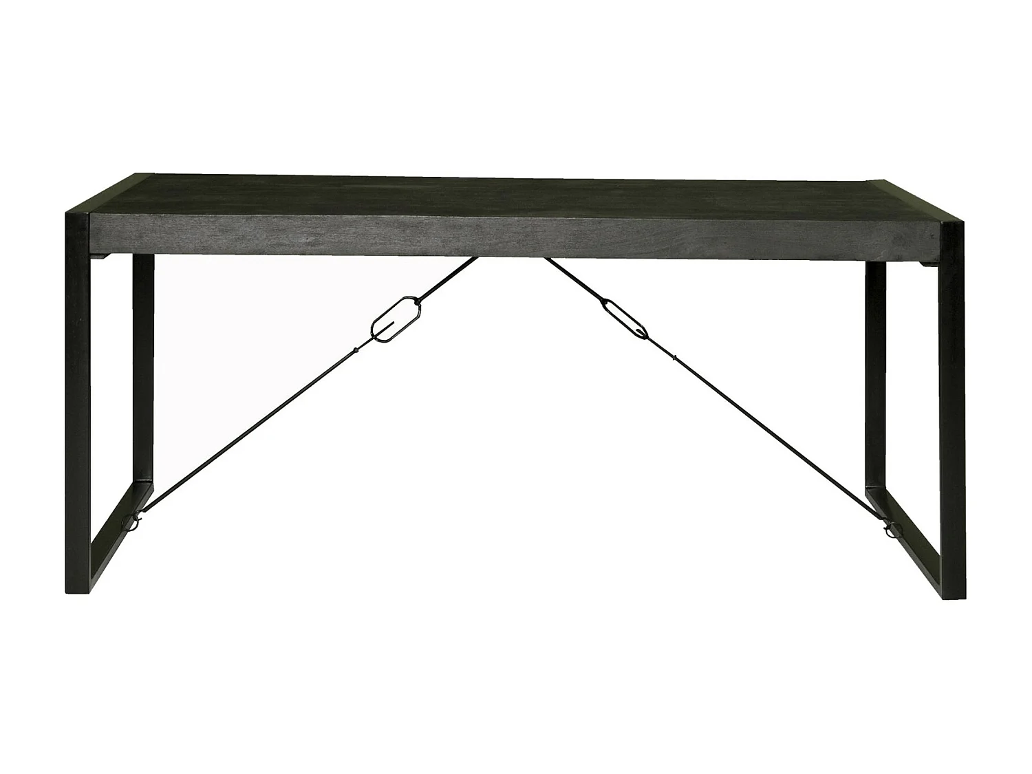 LUZ-Mesa de comedor 8/10 personas 220 cm en madera negra