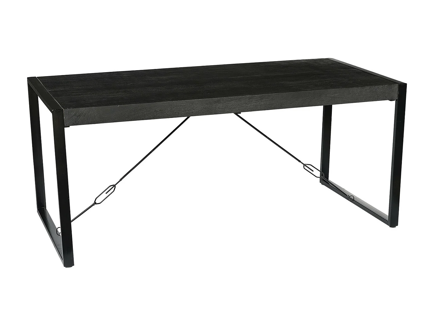 LUZ-Mesa de comedor 8/10 personas 220 cm en madera negra
