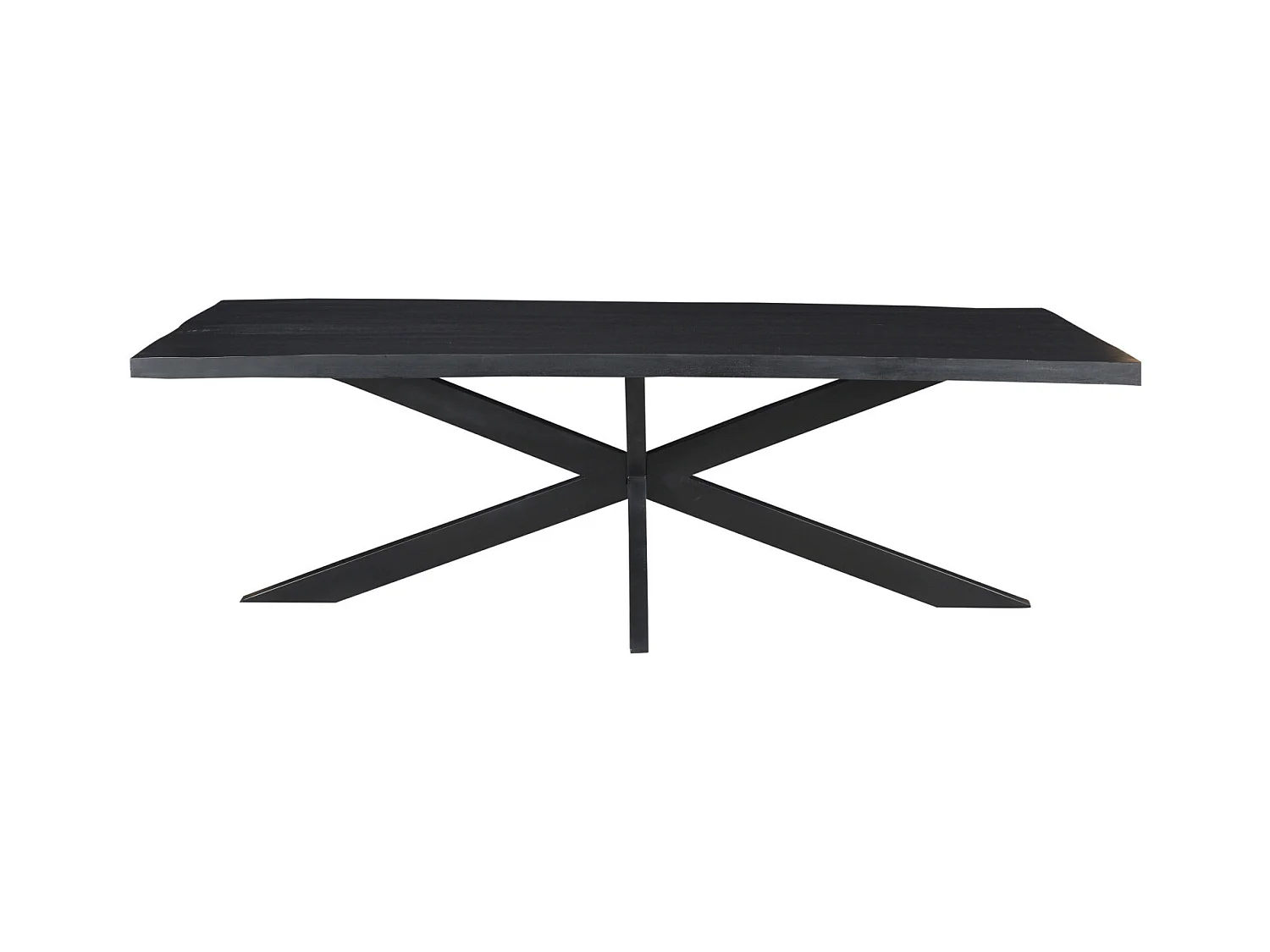 UZES-Mesa de comedor 6/8 personas 180 cm madera maciza negra