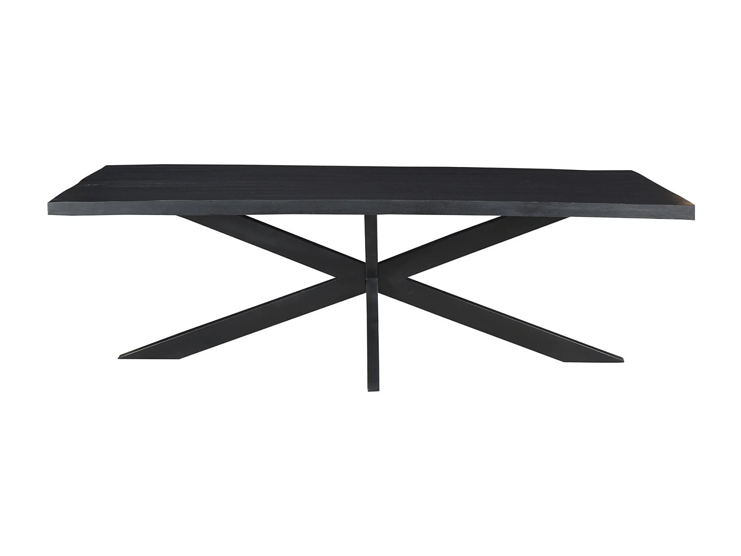 UZES-Table à manger 6/8 personnes 180 cm en bois massif noir