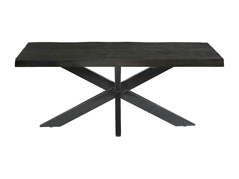 LUZ-Mesa de comedor 8/10 personas 220 cm madera maciza negra