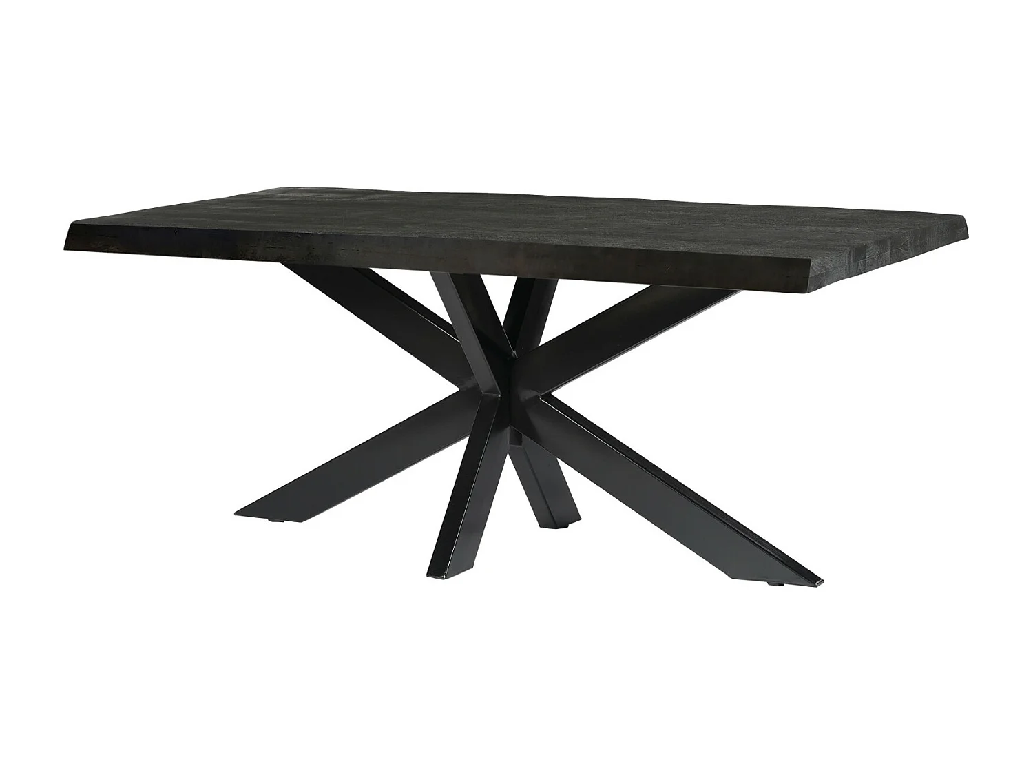 LUZ-Mesa de comedor 8/10 personas 220 cm madera maciza negra