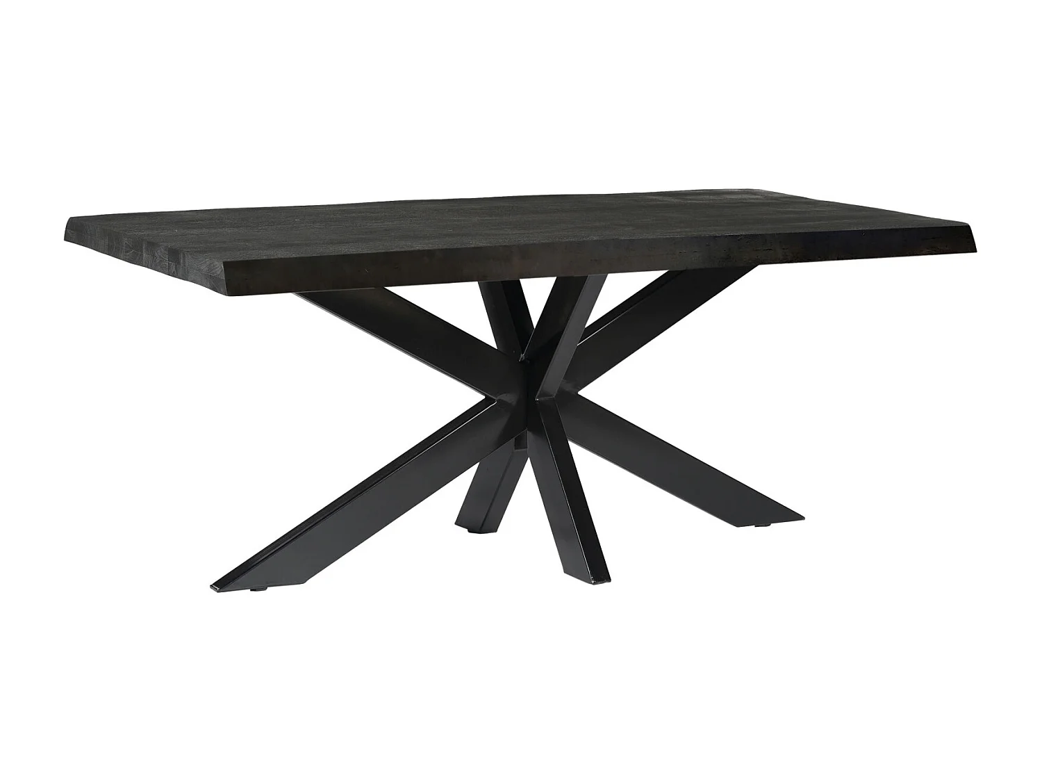 LUZ-Mesa de comedor 8/10 personas 220 cm madera maciza negra