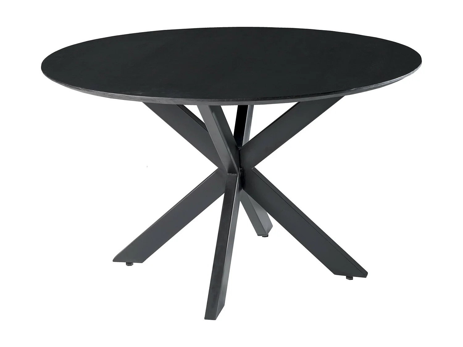 URBAN-Mesa de comedor redonda 6 personas 130 cm madera negra