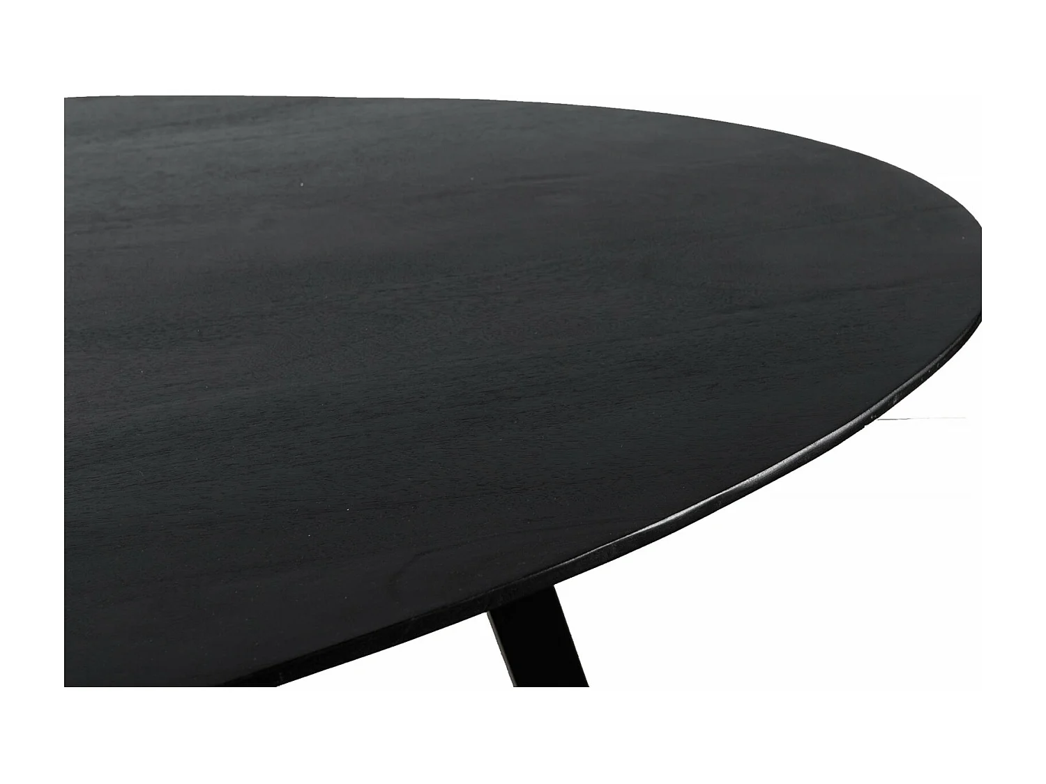 URBAN-Mesa de comedor redonda 6 personas 130 cm madera negra
