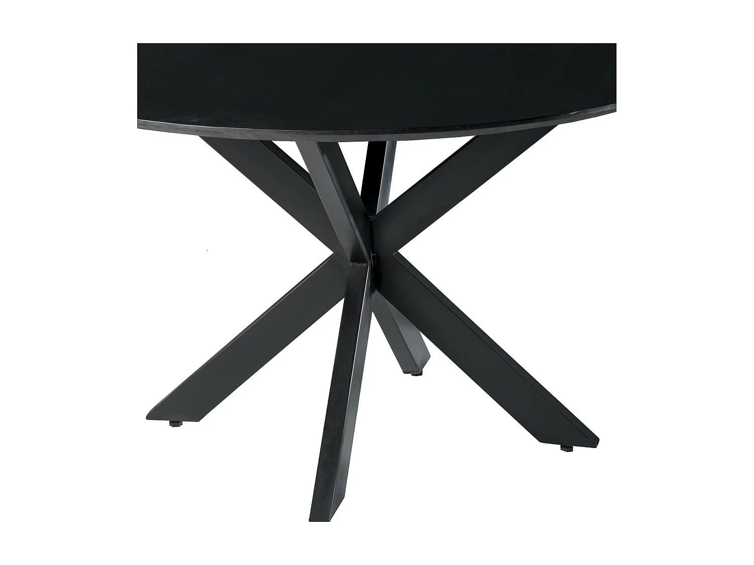 URBAN-Mesa de comedor redonda 6 personas 130 cm madera negra