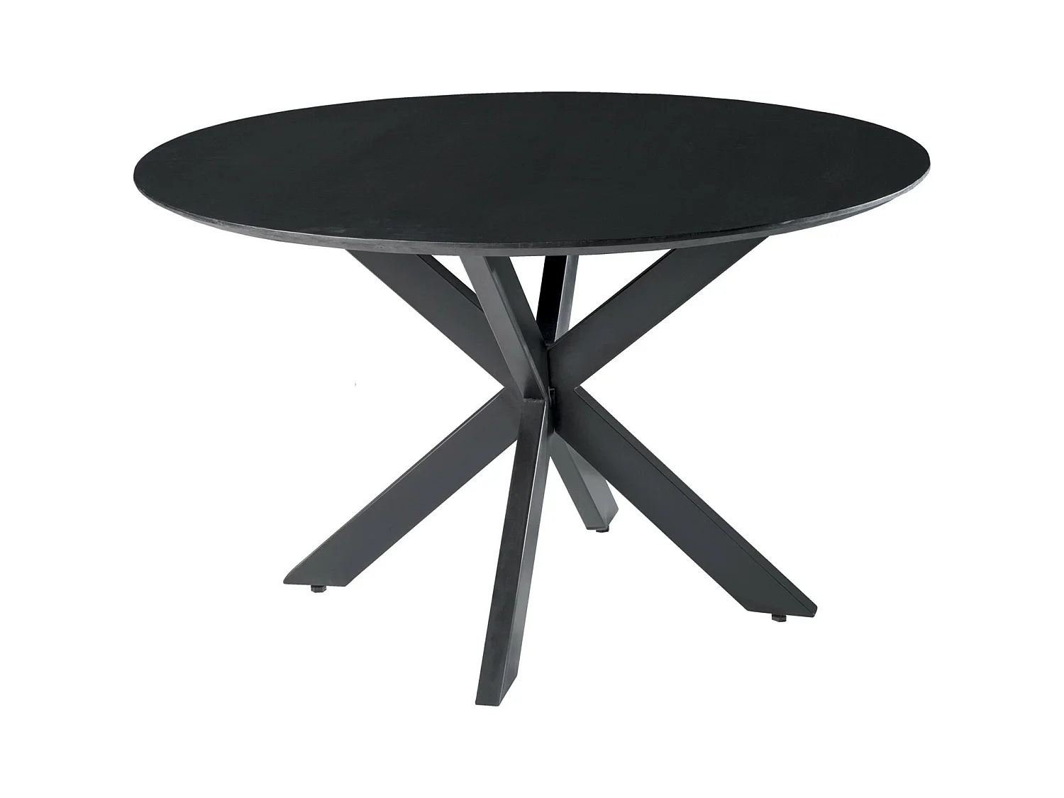URBAN-Table à manger ronde 6 personnes 130 cm en bois massif noir