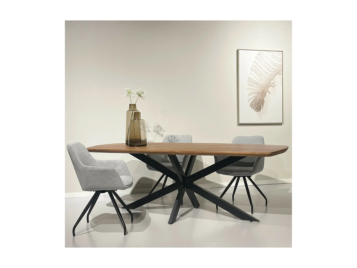 SKAGEN-Table à manger 10 personnes 230 cm en bois massif