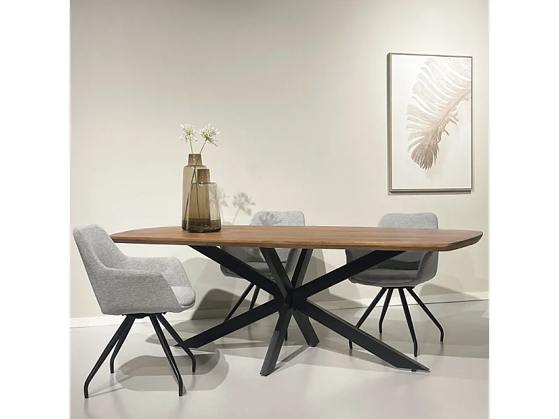 SKAGEN-Table à manger 10 personnes 230 cm en bois massif