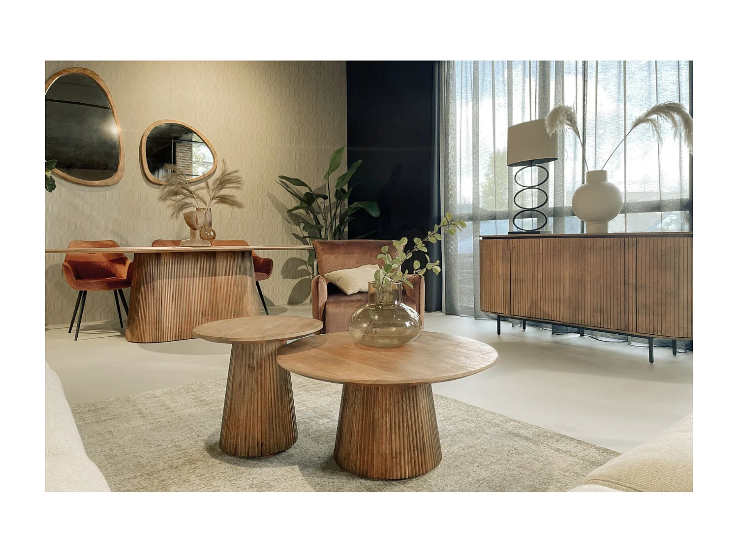 SIENNE-Mesa de comedor ovalada 10 personas 230 cm  madera