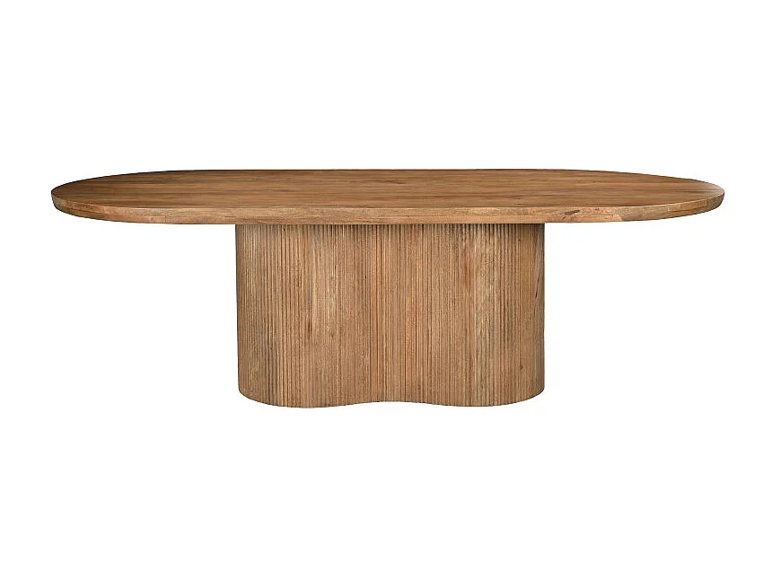 SEVILLE-Table à manger Ovale 8/10 personnes 220 cm en bois massif