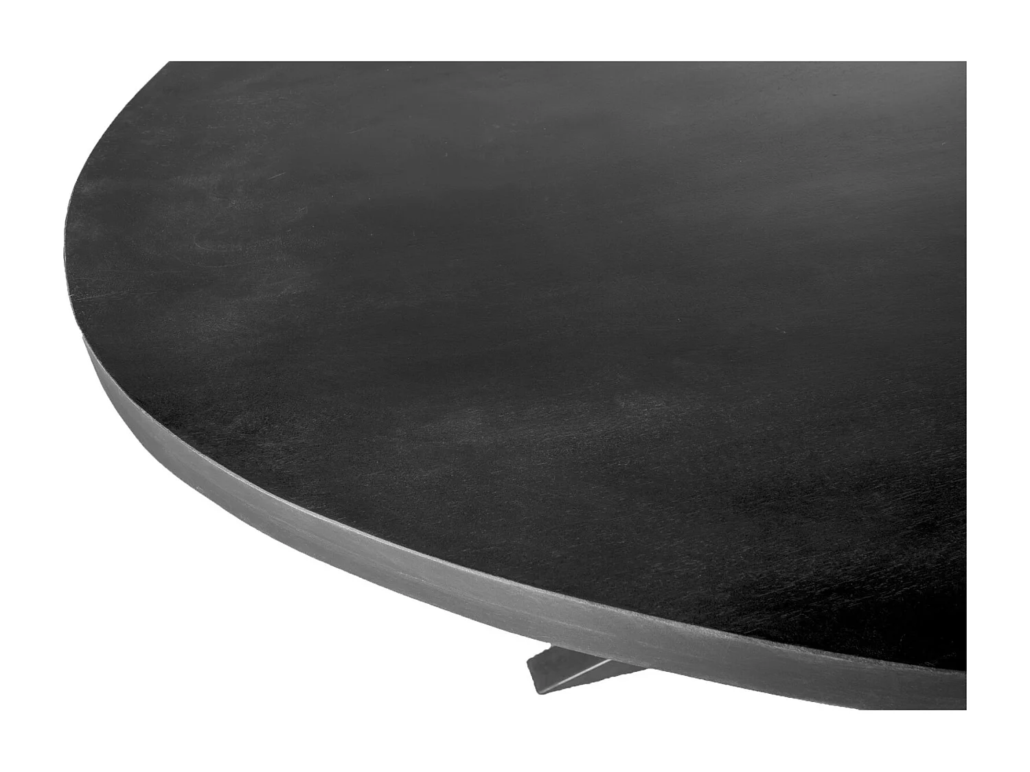 UZES-Table à manger ronde 6 personnes 150 cm en bois massif noir