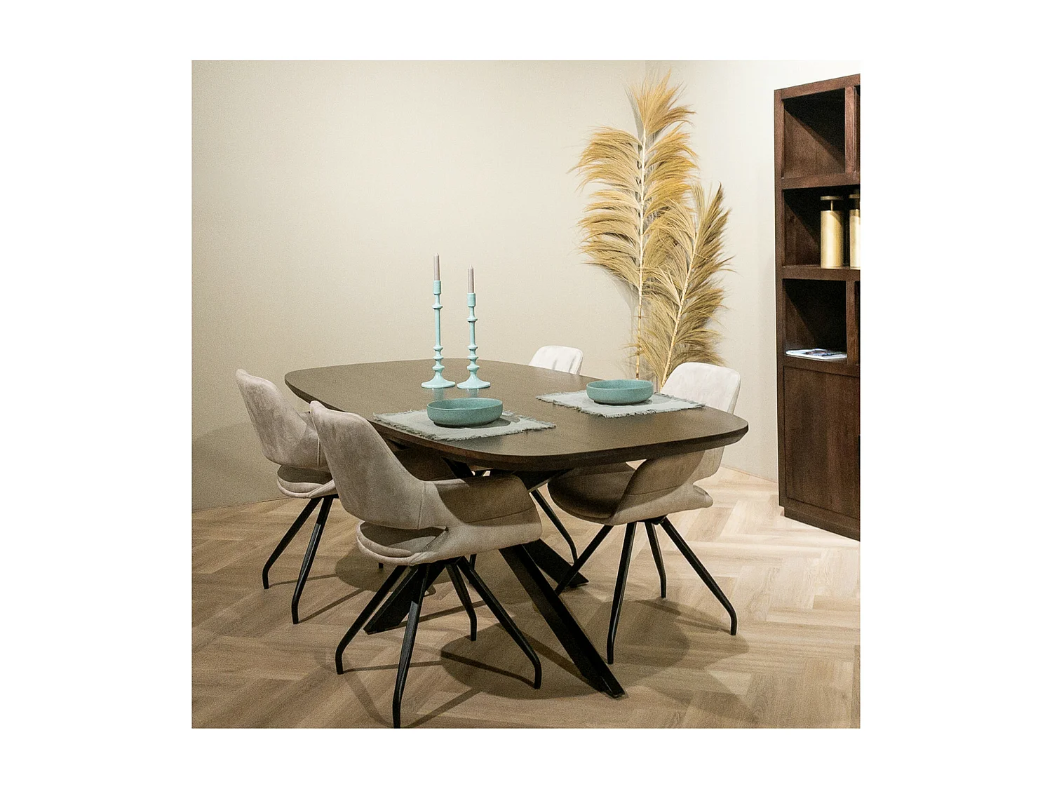 SKAGEN-Mesa de comedor 6/8 personas 180 cm madera marrón