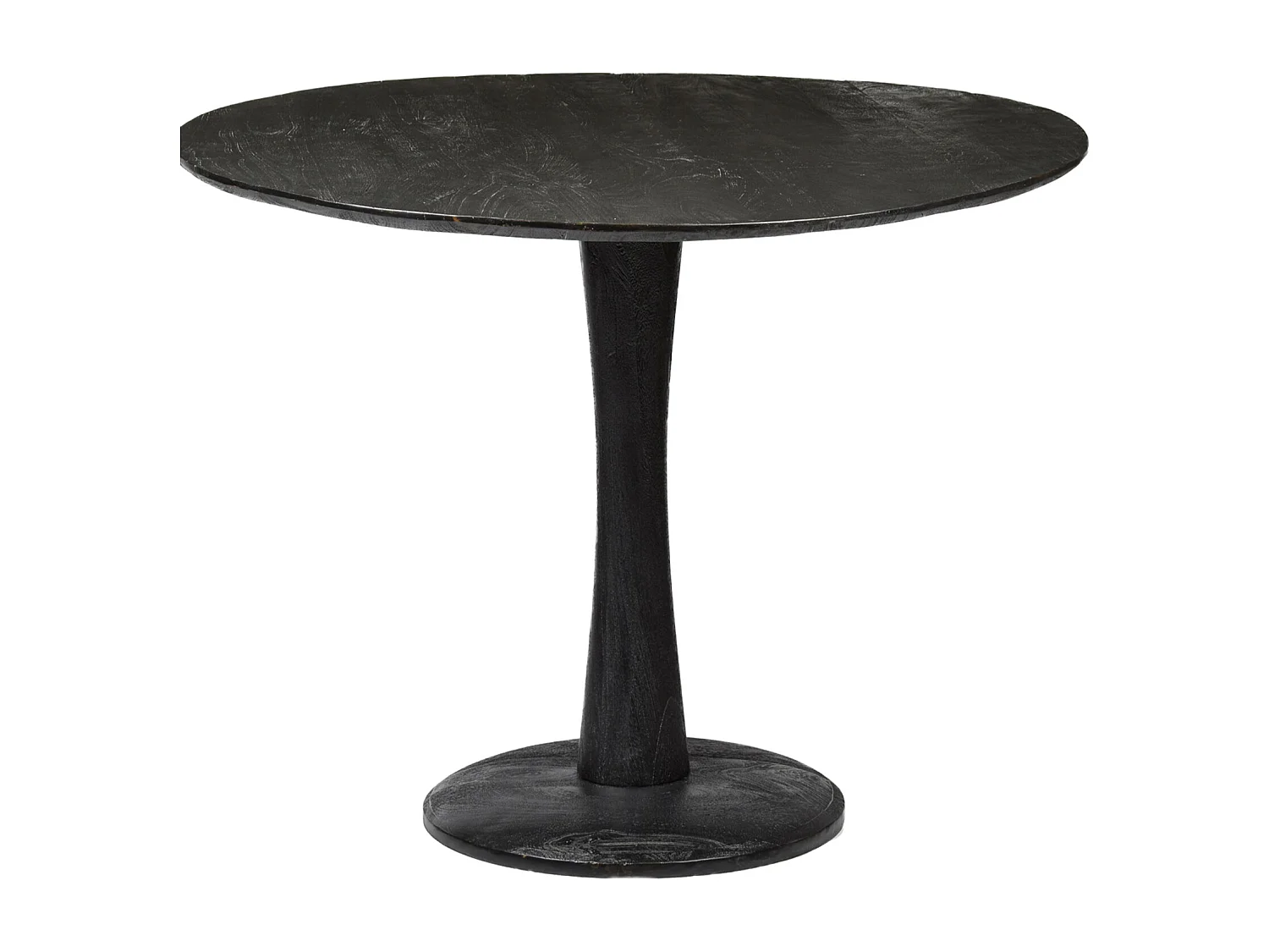 BANGALORE-Mesa de comedor redonda 4 personas 120 cm negra