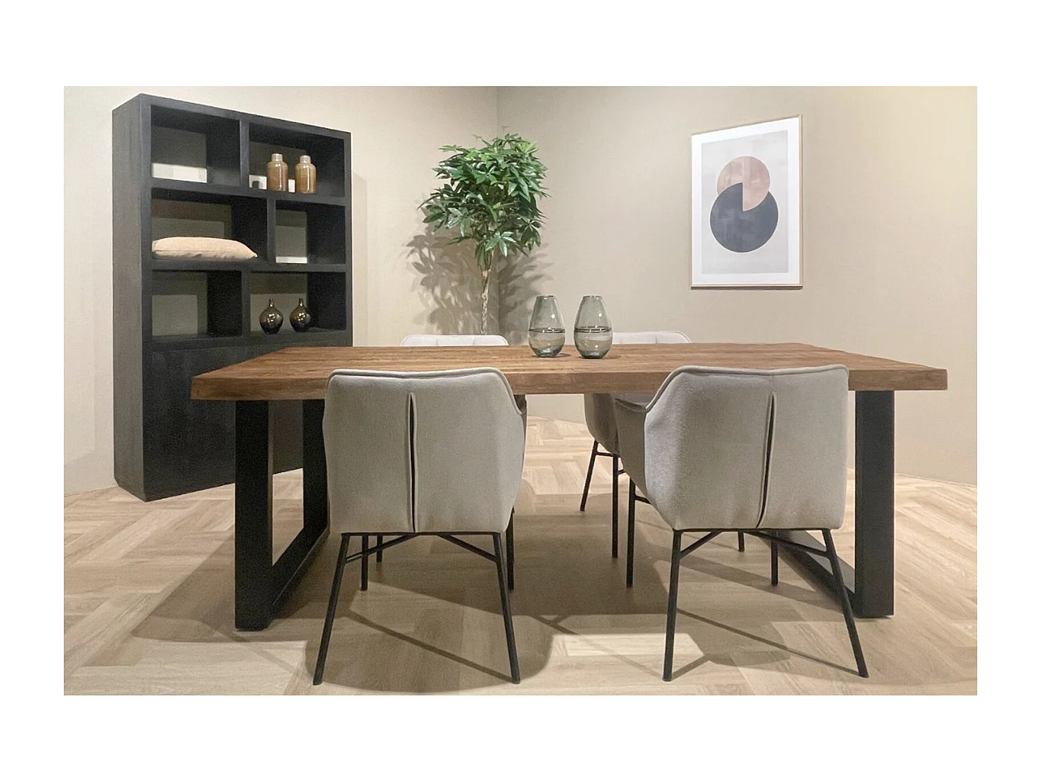 MANAUS-Mesa de comedor 6/8 personas 180 cm aserrada en bruto