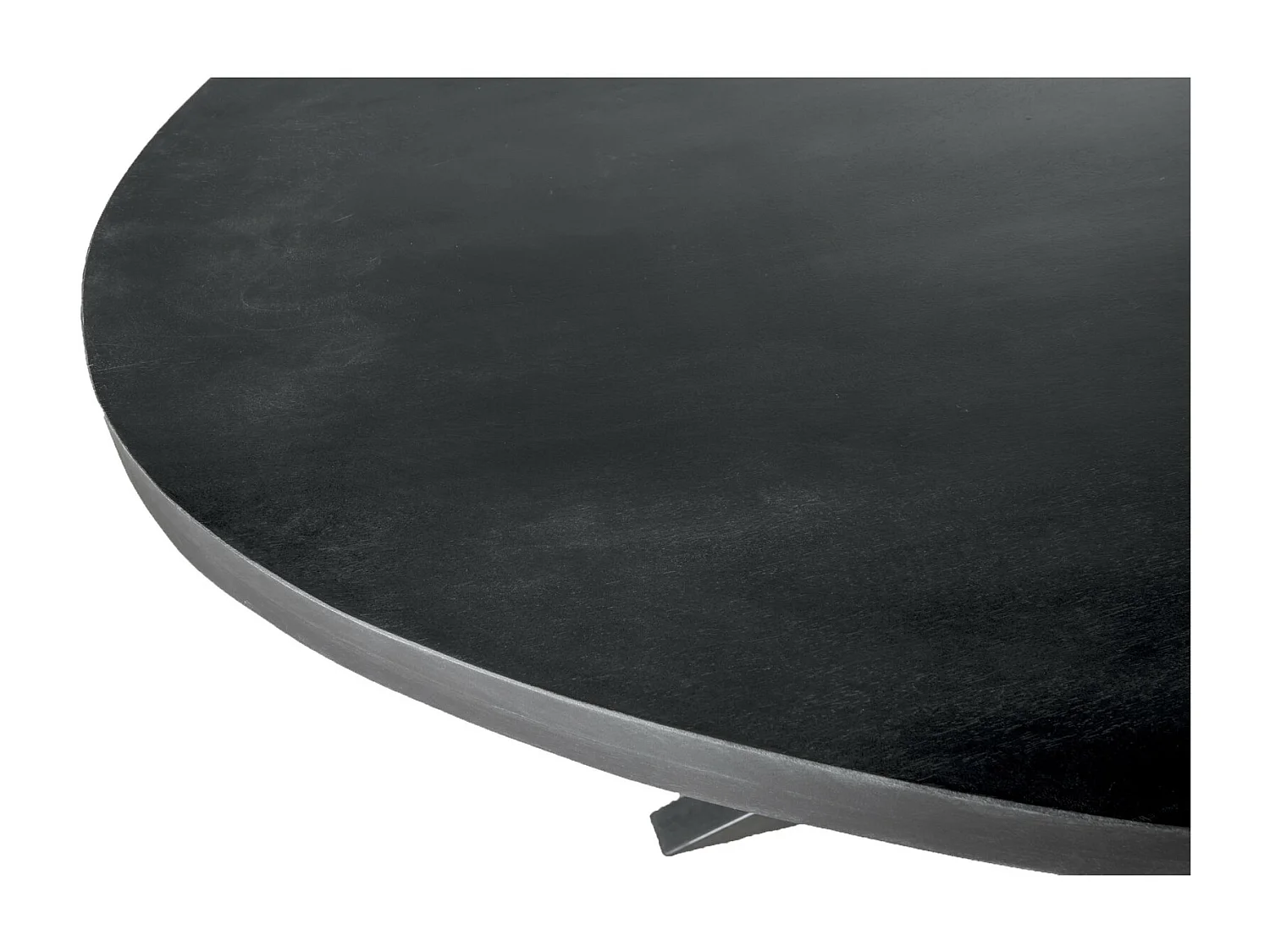 UZES-Table à manger ovale 10 personnes 240 cm en bois massif noir