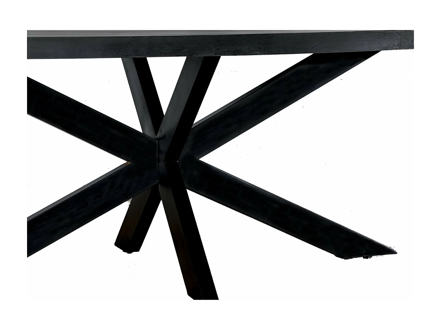 UZES-Table à manger ovale 10 personnes 240 cm en bois massif noir