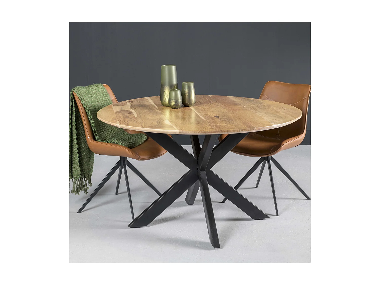 URBAN-Mesa de comedor redonda 4 personas 120 cm en madera