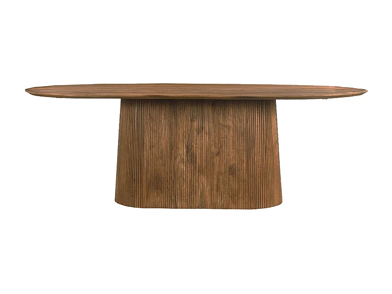 SIENNE-Mesa de comedor ovalada 8 personas 200 cm de madera