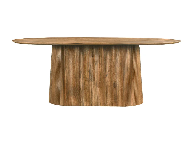 SIENNE-Mesa de comedor ovalada 8 personas 200 cm de madera