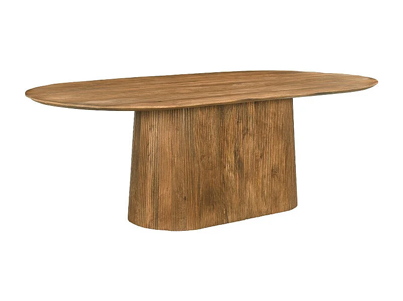 SIENNE-Mesa de comedor ovalada 8 personas 200 cm de madera