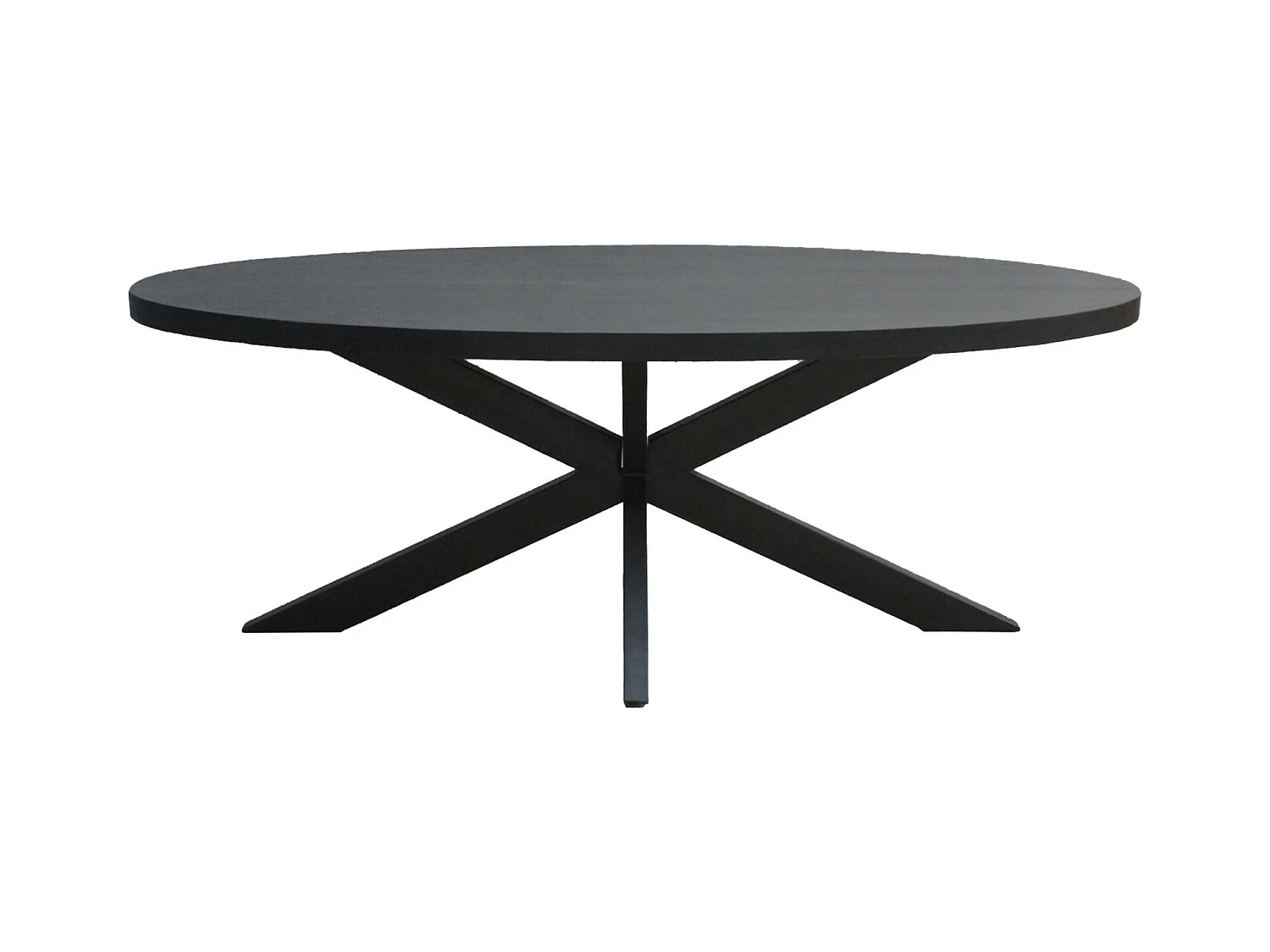 UZES-Mesa de comedor ovalada 8/10 personas 210 madera negra