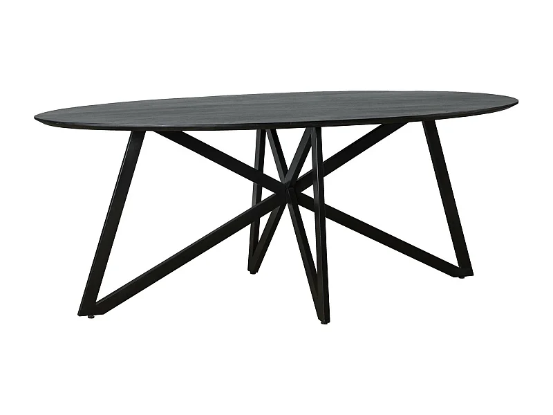 URBAN-Mesa de comedor ovalada 8 personas 200 cm madera negra