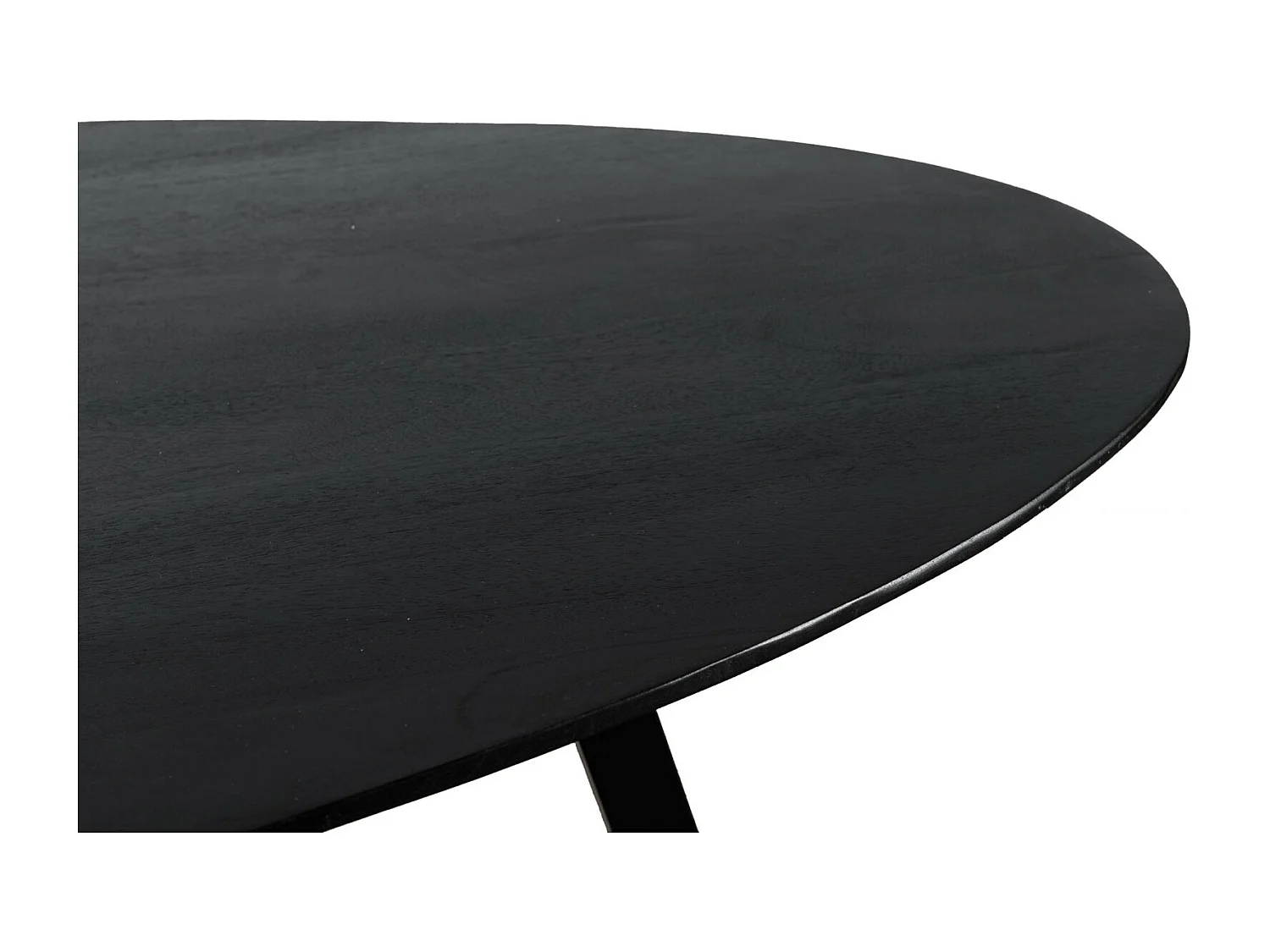 URBAN-Table à manger ovale 8 personnes 200 cm en bois massif noir