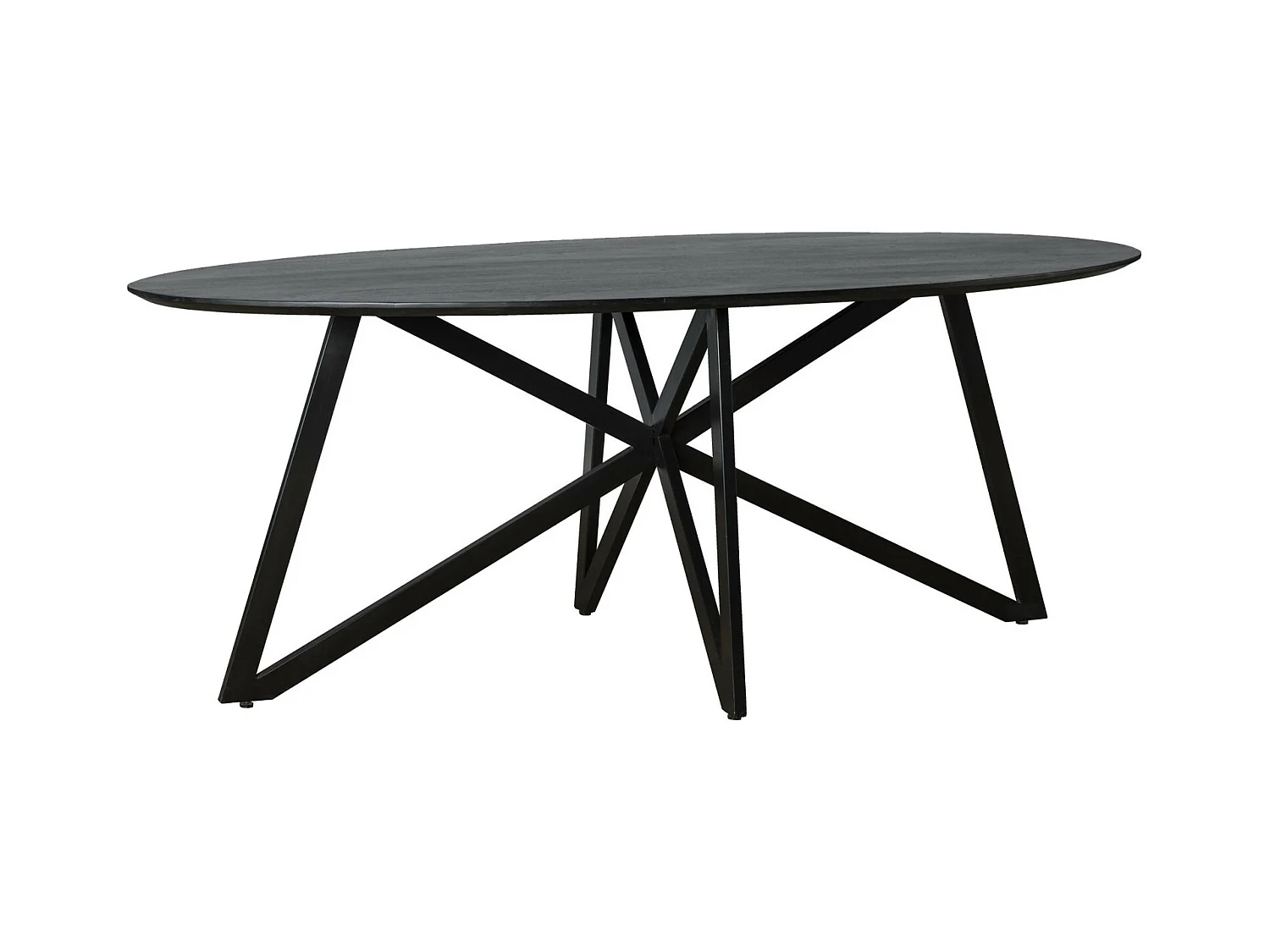 URBAN-Mesa de comedor ovalada 8 personas 200 cm madera negra
